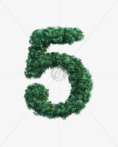 5 from Cannabis Font Set 2 on Yellow Images Creative Fonts - S49981