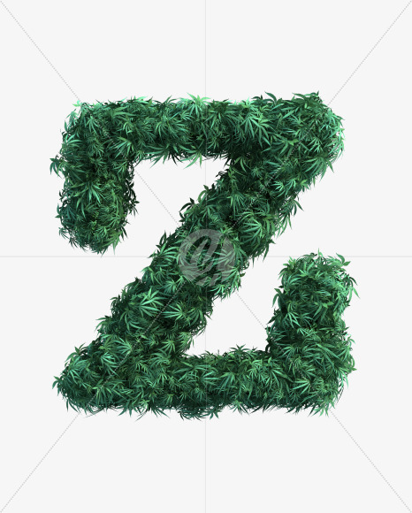 z lowercase from Cannabis Font Set 2 on Yellow Images Creative Fonts - S50023