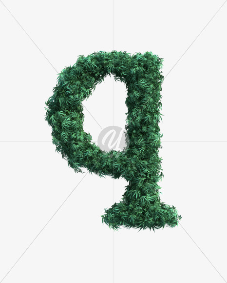 q lowercase from Cannabis Font Set 2 on Yellow Images Creative Fonts - S50014