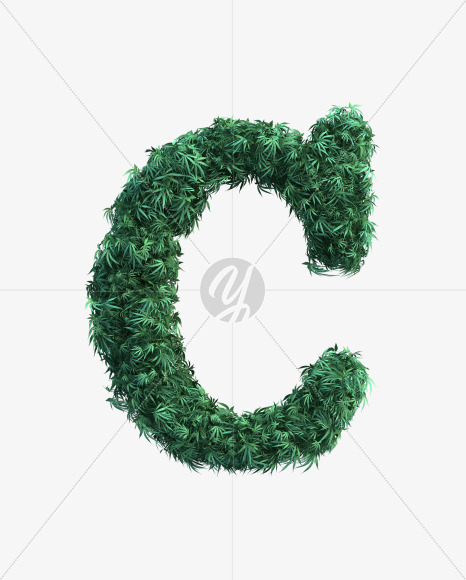 C uppercase from Cannabis Font Set 2 on Yellow Images Creative Fonts - S49988