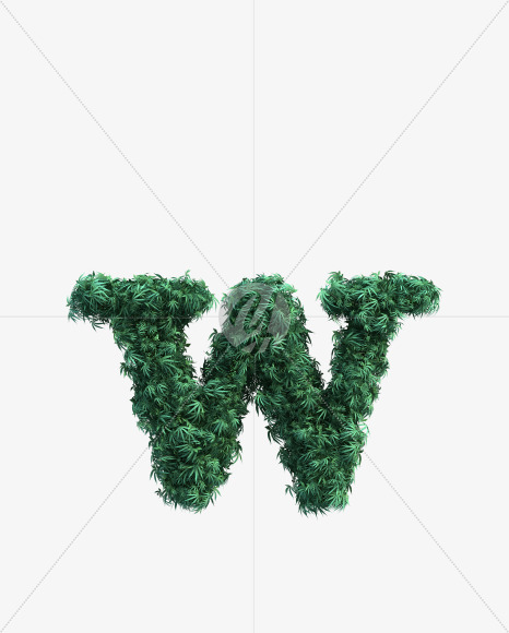 w lowercase from Cannabis Font Set 2 on Yellow Images Creative Fonts - S50020