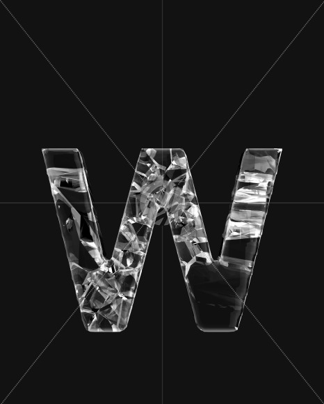 Letter W from Fracture alphabet on Yellow Images Creative Fonts - S50061