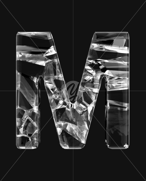 Letter M from Fracture alphabet on Yellow Images Creative Fonts - S50051