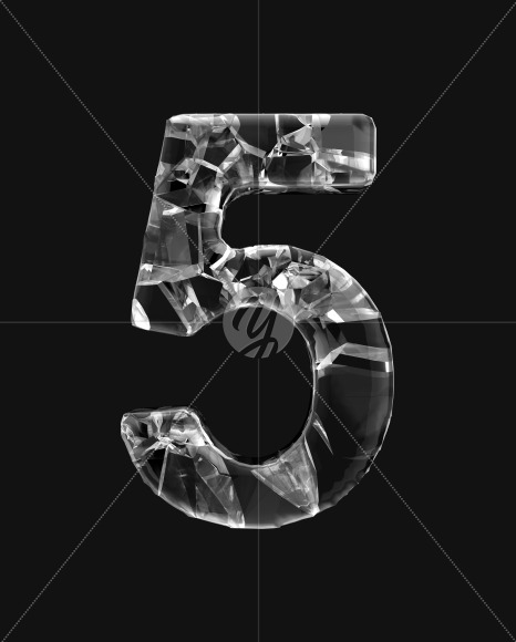 5 from Fracture alphabet on Yellow Images Creative Fonts - S50069