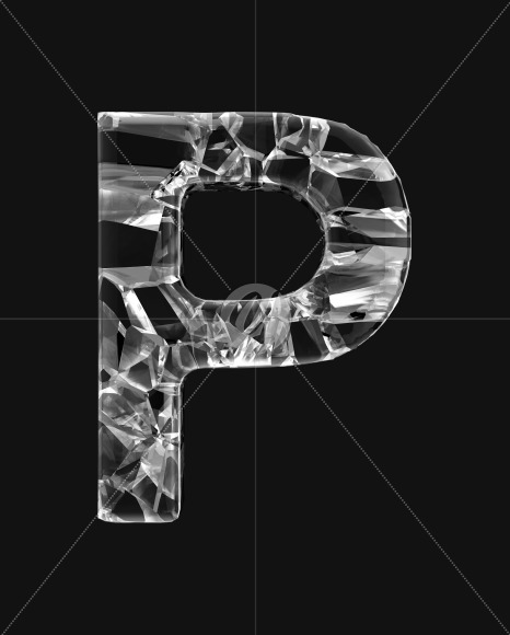 Letter P from Fracture alphabet on Yellow Images Creative Fonts - S50054