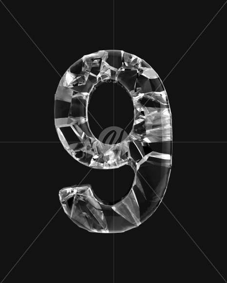 9 from Fracture alphabet on Yellow Images Creative Fonts - S50073