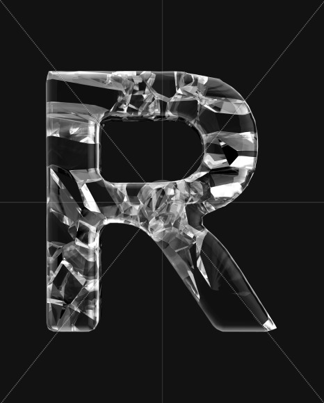 Letter R from Fracture alphabet on Yellow Images Creative Fonts - S50056