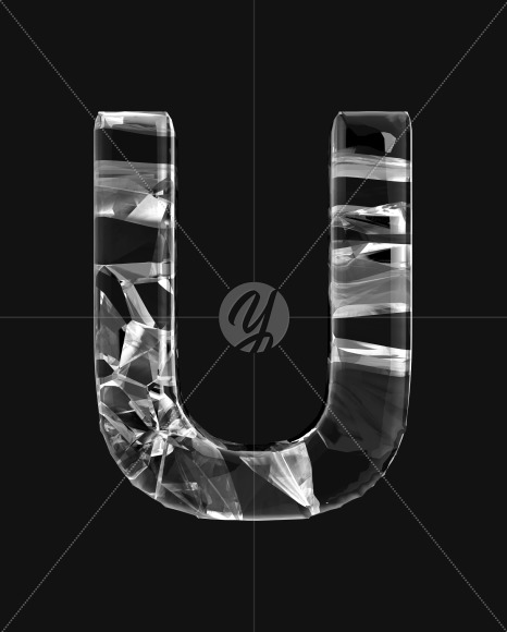 Letter U from Fracture alphabet on Yellow Images Creative Fonts - S50059