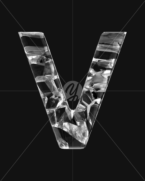 Letter V from Fracture alphabet on Yellow Images Creative Fonts - S50060