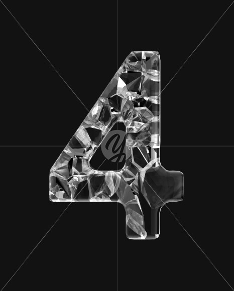 4 from Fracture alphabet on Yellow Images Creative Fonts - S50068