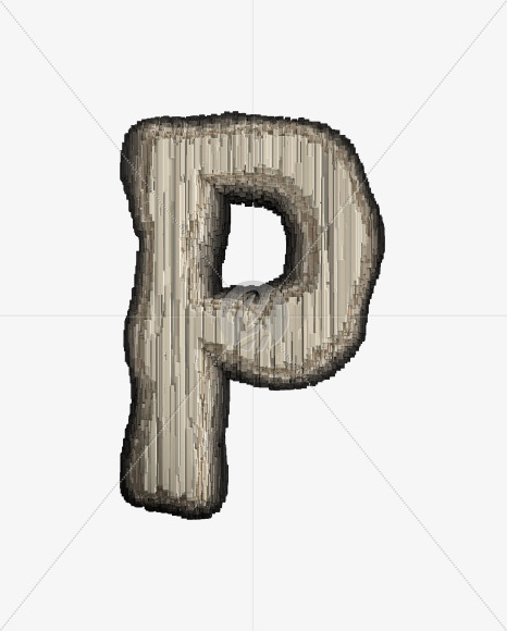 Letter P from Industrial metal alphabet on Yellow Images Creative Fonts - S50091