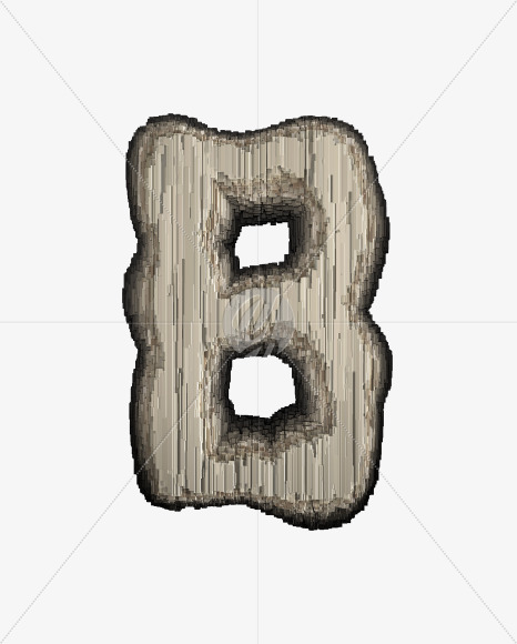 Letter B from Industrial metal alphabet on Yellow Images Creative Fonts - S50077