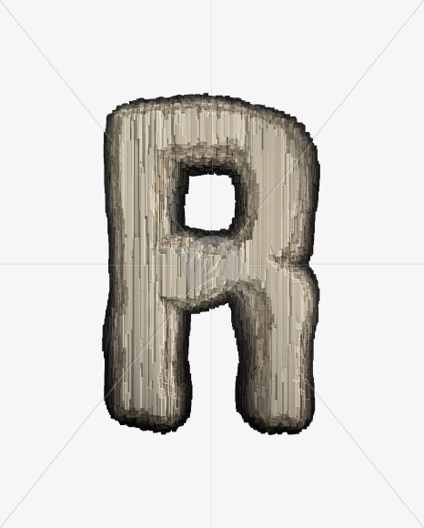 Letter R from Industrial metal alphabet on Yellow Images Creative Fonts - S50093