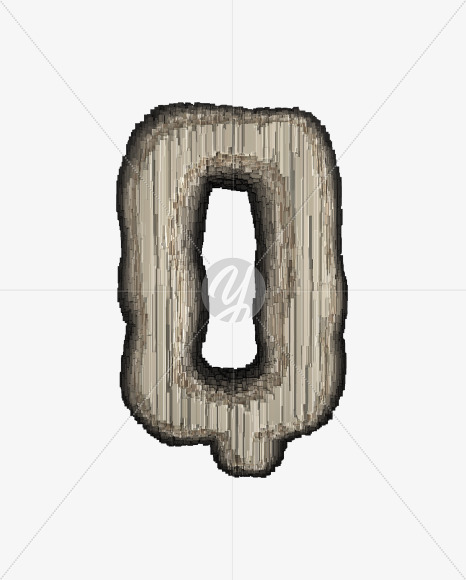 Letter Q from Industrial metal alphabet on Yellow Images Creative Fonts - S50092