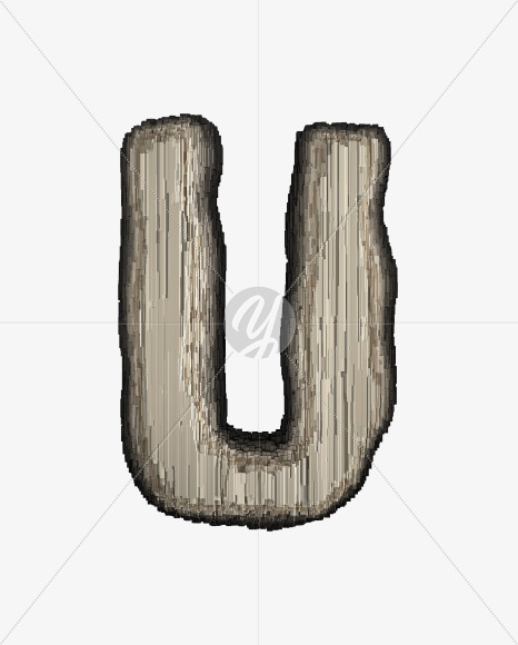 Letter U from Industrial metal alphabet on Yellow Images Creative Fonts - S50096