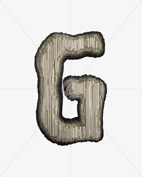 Letter G from Industrial metal alphabet on Yellow Images Creative Fonts - S50082