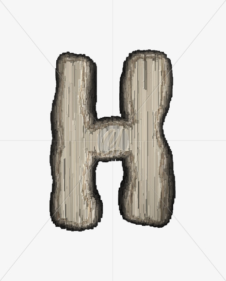 Letter H from Industrial metal alphabet on Yellow Images Creative Fonts - S50083