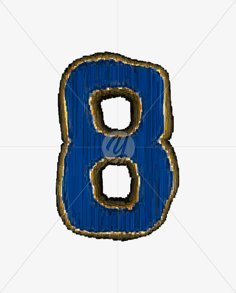 8 from Industrial blue metal alphabet on Yellow Images Creative Fonts - S50175