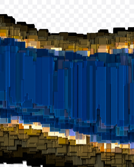 3 from Industrial blue metal alphabet on Yellow Images Creative Fonts - S50170