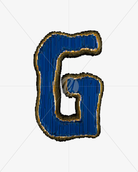 Letter G from Industrial blue metal alphabet on Yellow Images Creative Fonts - S50148