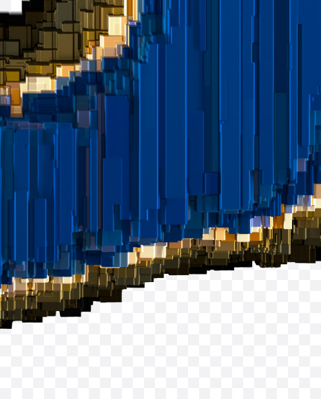 Letter S from Industrial blue metal alphabet on Yellow Images Creative Fonts - S50160