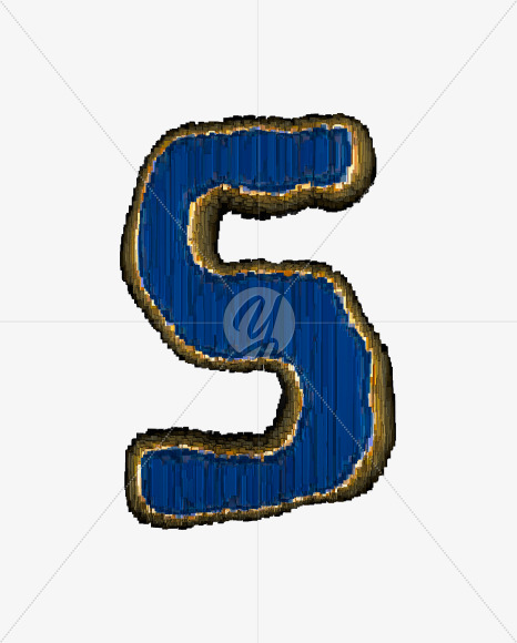 Letter S from Industrial blue metal alphabet on Yellow Images Creative Fonts - S50160