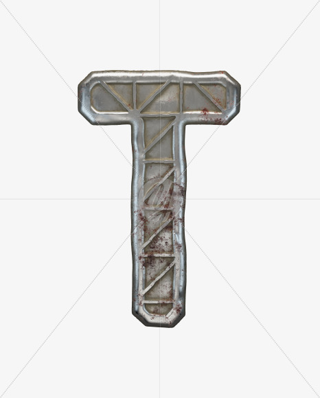 Letter T from Metal door alphabet on Yellow Images Creative Fonts - S50299