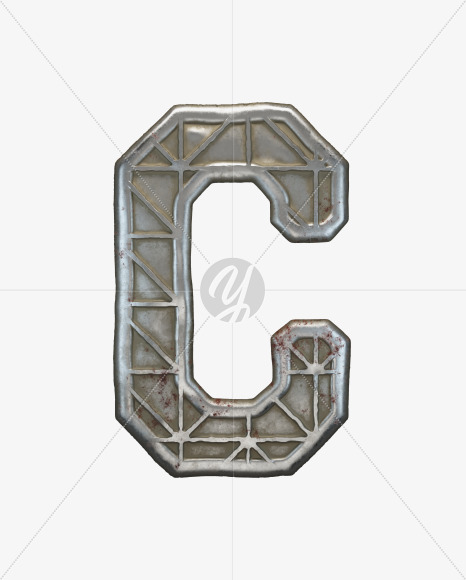 Letter C from Metal door alphabet on Yellow Images Creative Fonts - S50282