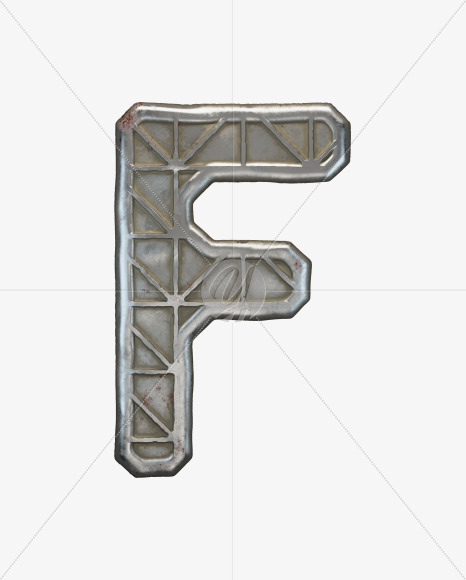 Letter F from Metal door alphabet on Yellow Images Creative Fonts - S50285