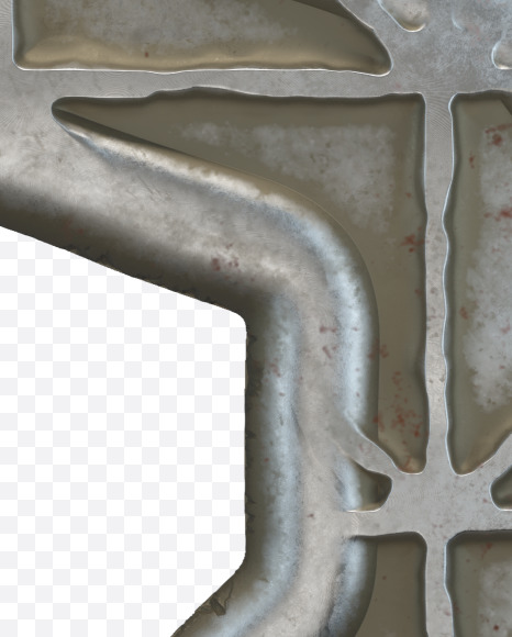 Letter S from Metal door alphabet on Yellow Images Creative Fonts - S50298