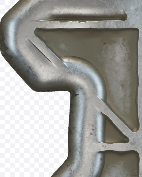 Letter G from Metal door alphabet on Yellow Images Creative Fonts - S50286