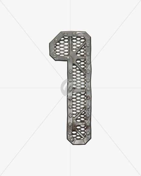 1 from Metal Gate alphabet on Yellow Images Creative Fonts - S50502