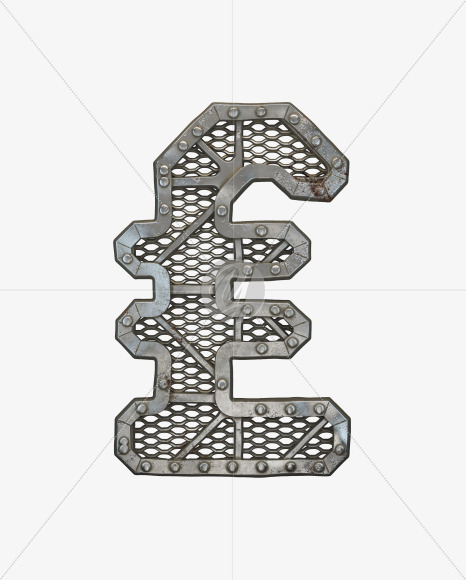 pound from Metal Gate alphabet on Yellow Images Creative Fonts - S50524