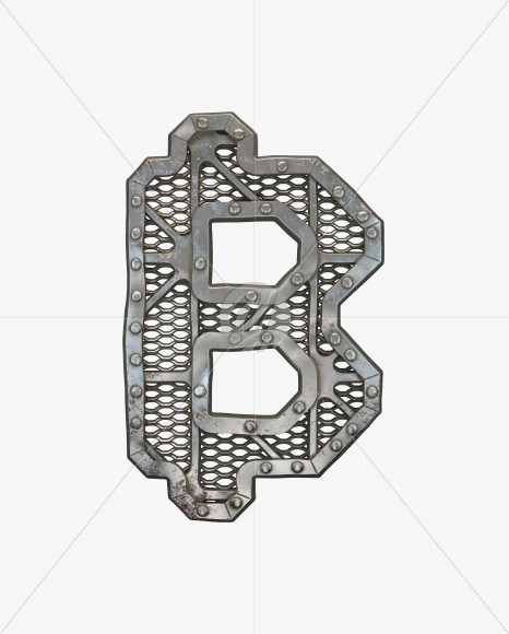 bitcoin from Metal Gate alphabet on Yellow Images Creative Fonts - S50525