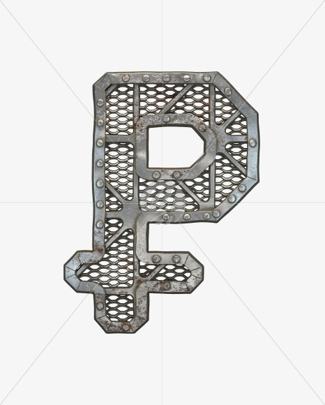 rubl from Metal Gate alphabet on Yellow Images Creative Fonts - S50522