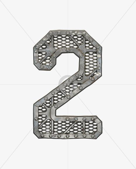 2 from Metal Gate alphabet on Yellow Images Creative Fonts - S50503