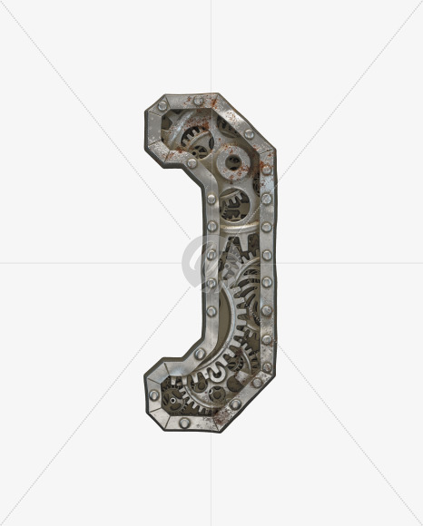 ) from Clockwork Gear alphabet on Yellow Images Creative Fonts - S50604