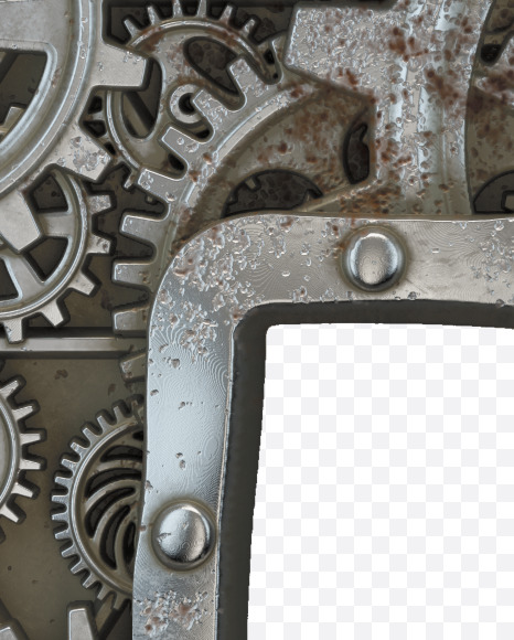 Letter P from Clockwork Gear alphabet on Yellow Images Creative Fonts - S50556