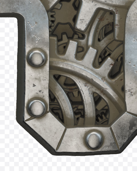 4 from Clockwork Gear alphabet on Yellow Images Creative Fonts - S50570