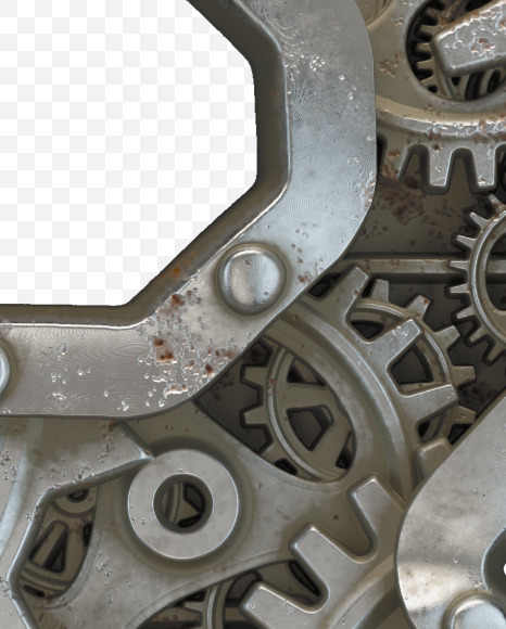 Letter B from Clockwork Gear alphabet on Yellow Images Creative Fonts - S50542