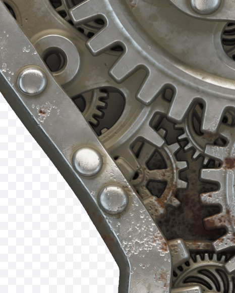 yen from Clockwork Gear alphabet on Yellow Images Creative Fonts - S50586