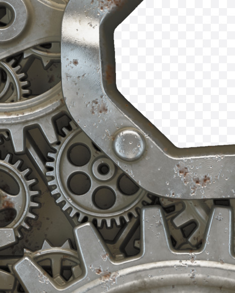 9 from Clockwork Gear alphabet on Yellow Images Creative Fonts - S50575