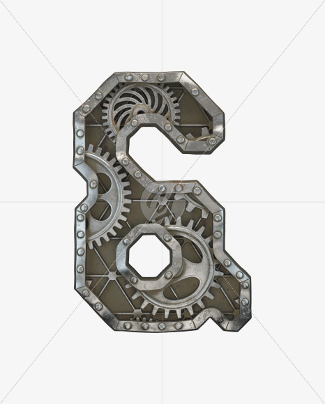 & from Steampunk Gear alphabet on Yellow Images Creative Fonts - S50649