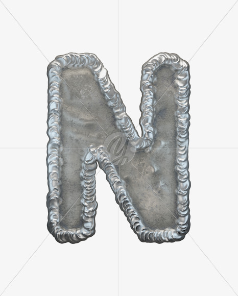 Letter N from Welding alphabet on Yellow Images Creative Fonts - S50685