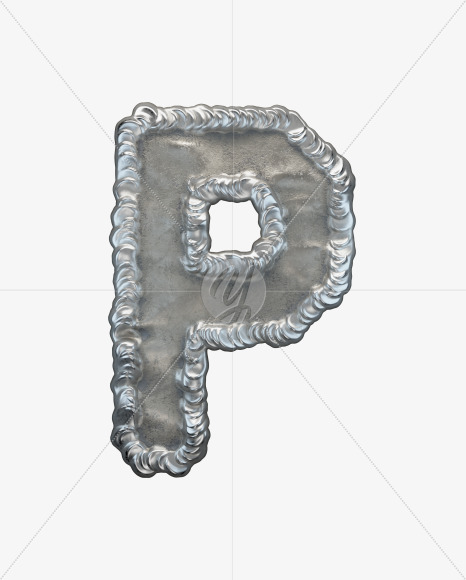 Letter P from Welding alphabet on Yellow Images Creative Fonts - S50687