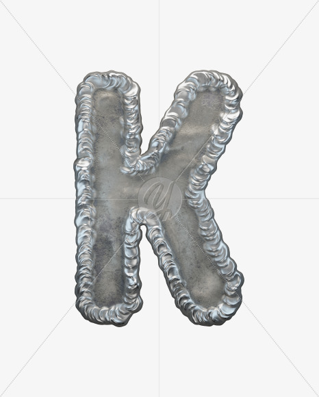 Letter K from Welding alphabet on Yellow Images Creative Fonts - S50682