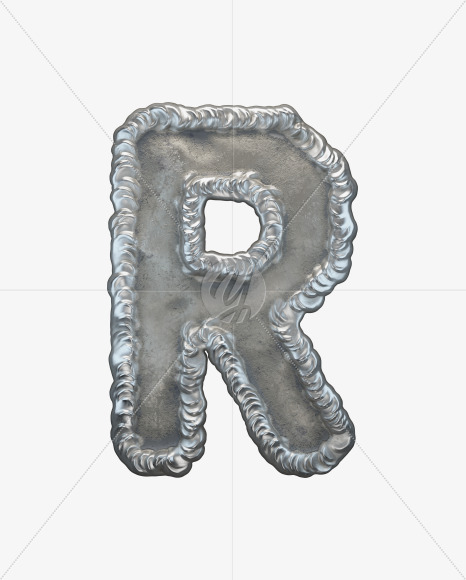 Letter R from Welding alphabet on Yellow Images Creative Fonts - S50689