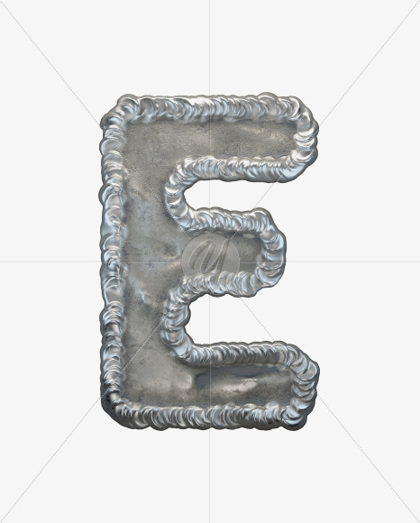 Letter E from Welding alphabet on Yellow Images Creative Fonts - S50676