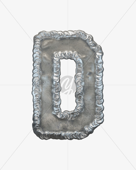 Letter D from Welding alphabet on Yellow Images Creative Fonts - S50675