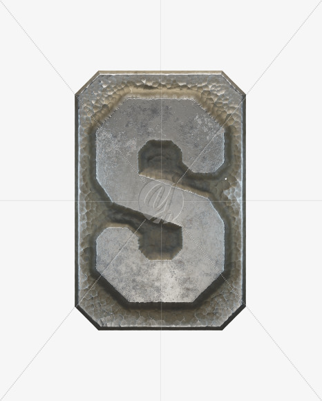 Letter S from Battle Shield alphabet on Yellow Images Creative Fonts - S50821